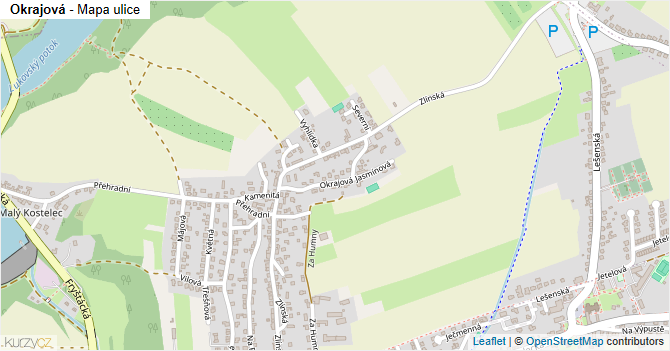 Okrajová - mapa ulice