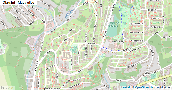 Okružní - mapa ulice