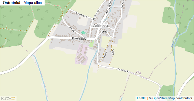Ostratská - mapa ulice