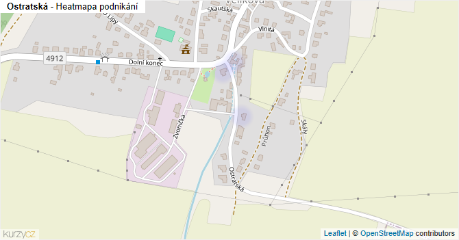 Ostratská - mapa podnikání