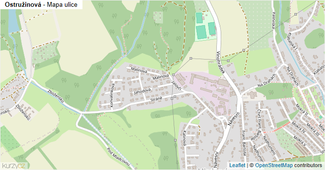 Ostružinová - mapa ulice
