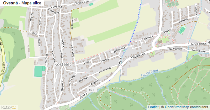Ovesná - mapa ulice