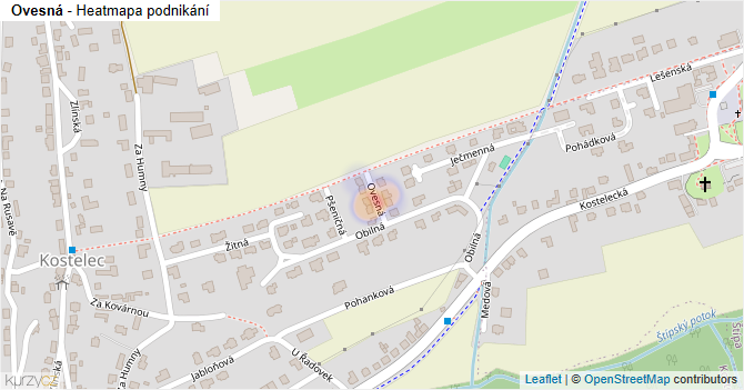 Ovesná - mapa podnikání
