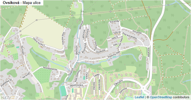 Ovsíková - mapa ulice