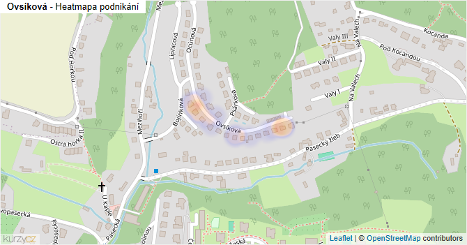 Ovsíková - mapa podnikání