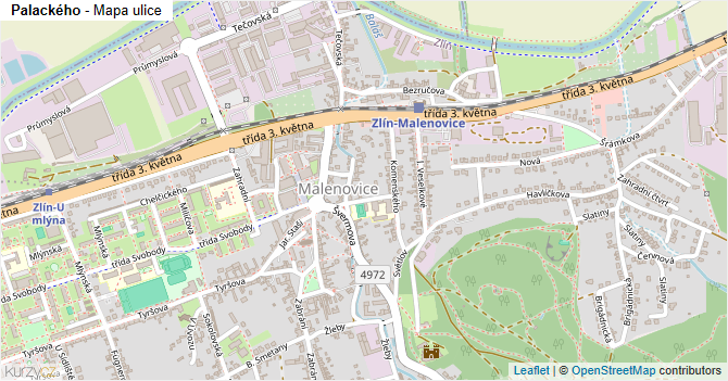 Palackého - mapa ulice