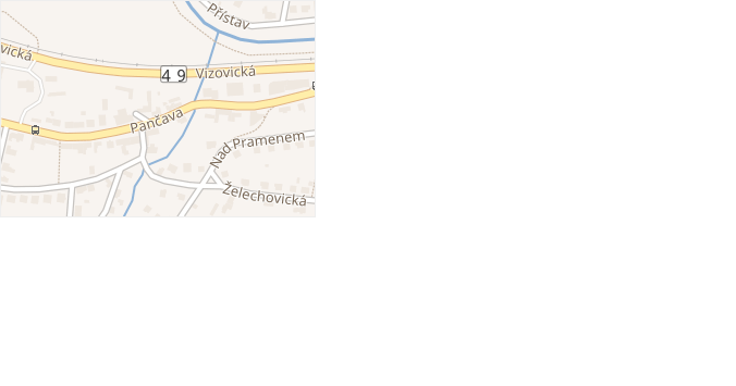 Pančava v obci Zlín - mapa ulice