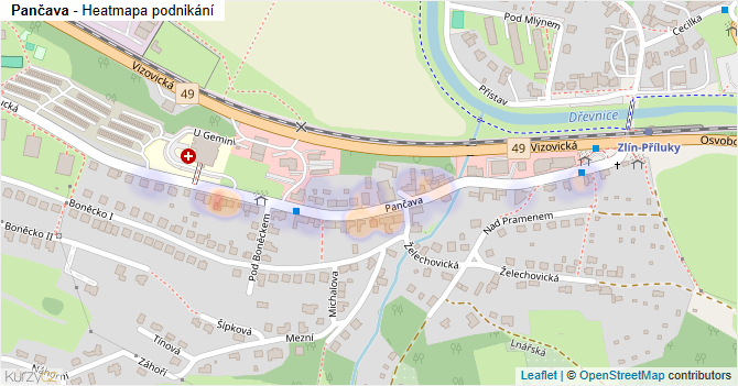 Pančava - mapa podnikání