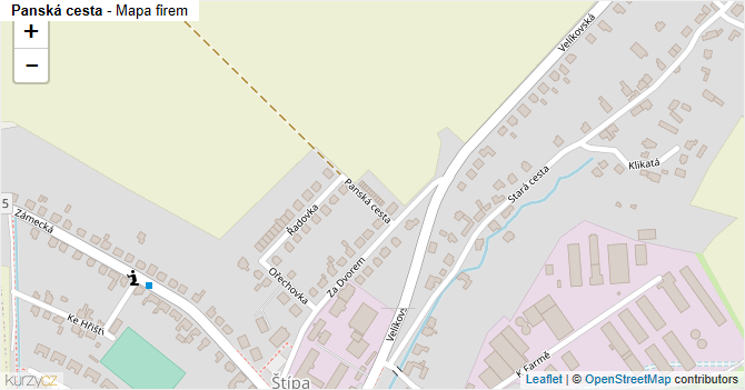 Panská cesta - mapa firem