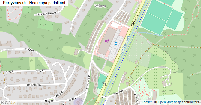 Partyzánská - mapa podnikání