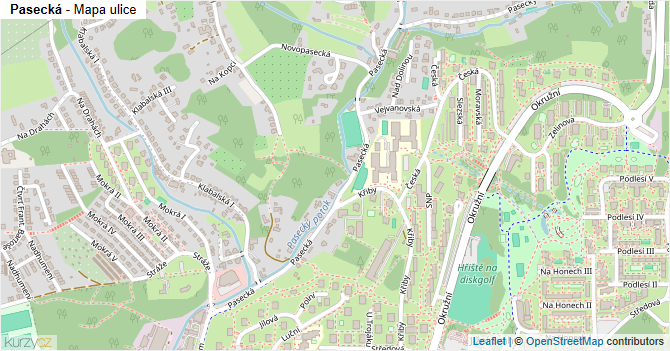 Pasecká - mapa ulice