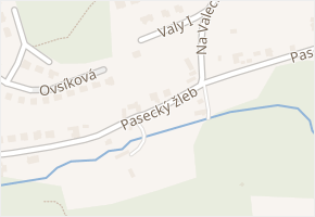 Pasecký žleb v obci Zlín - mapa ulice