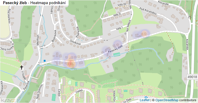 Pasecký žleb - mapa podnikání
