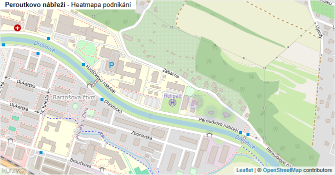 Peroutkovo nábřeží - mapa podnikání
