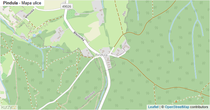 Pindula - mapa ulice