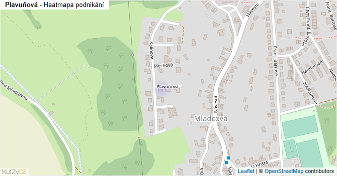 Plavuňová - mapa podnikání