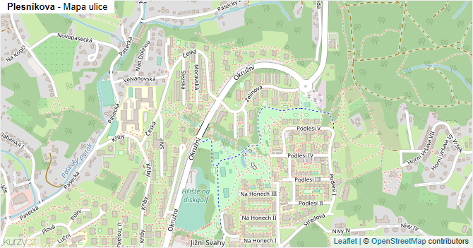 Plesníkova - mapa ulice