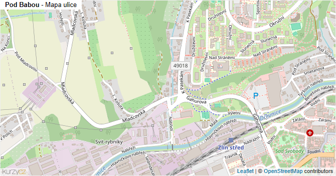 Pod Babou - mapa ulice