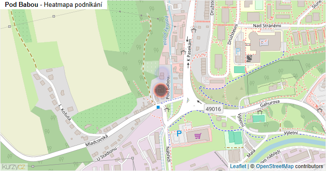 Pod Babou - mapa podnikání