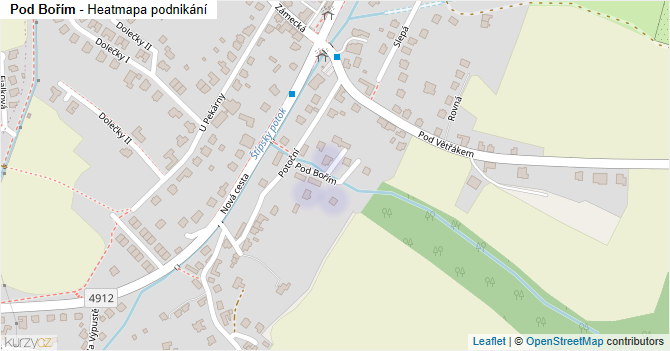 Pod Bořím - mapa podnikání