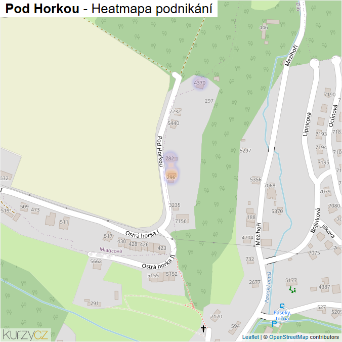 Mapa Pod Horkou - Firmy v ulici.