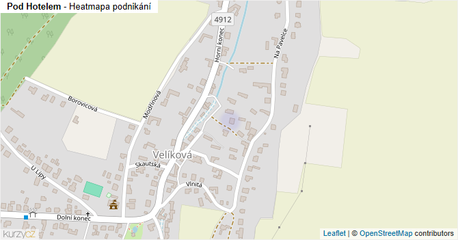 Pod Hotelem - mapa podnikání