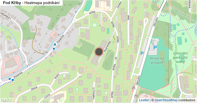 Pod Křiby - mapa podnikání