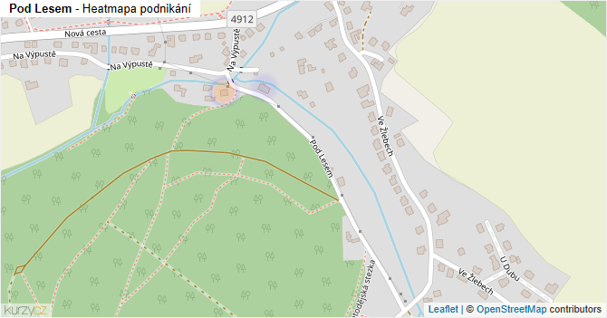 Pod Lesem - mapa podnikání