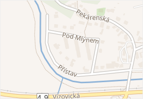Pod Mlýnem v obci Zlín - mapa ulice