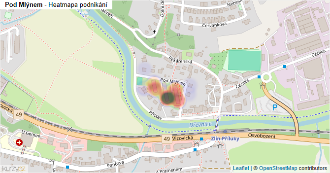 Pod Mlýnem - mapa podnikání