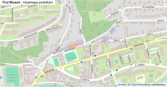 Pod Nivami - mapa podnikání