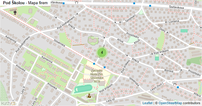 Pod Školou - mapa firem