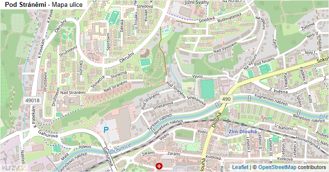 Pod Stráněmi - mapa ulice