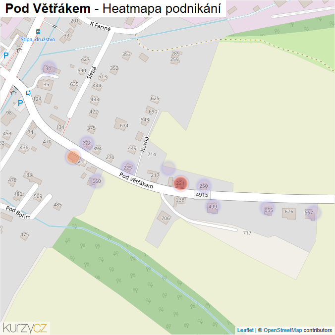 Mapa Pod Větřákem - Firmy v ulici.