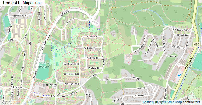 Podlesí I - mapa ulice