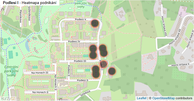 Podlesí I - mapa podnikání