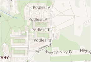 Podlesí III v obci Zlín - mapa ulice