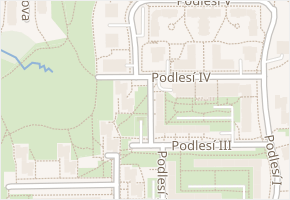 Podlesí IV v obci Zlín - mapa ulice