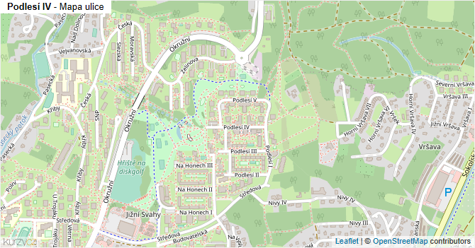 Podlesí IV - mapa ulice