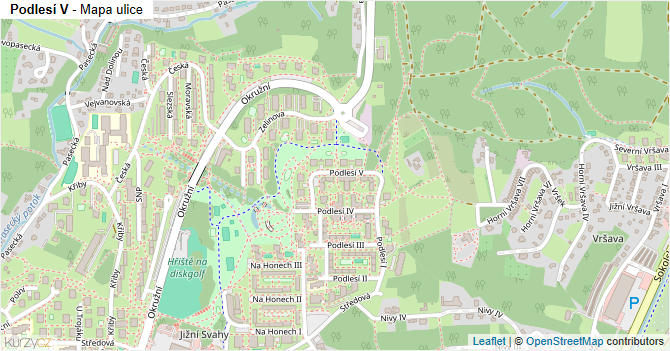 Podlesí V - mapa ulice