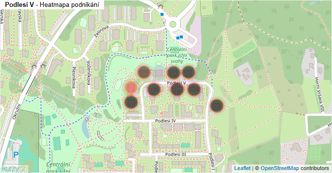Podlesí V - mapa podnikání