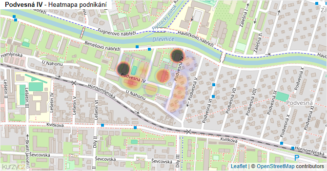 Podvesná IV - mapa podnikání