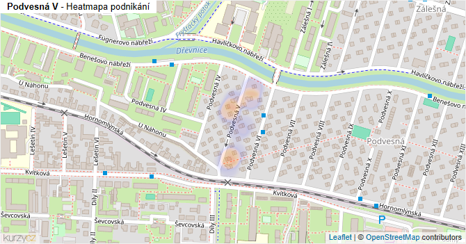 Podvesná V - mapa podnikání