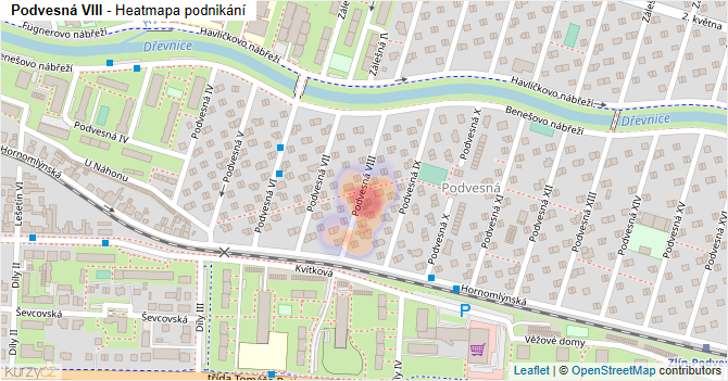 Podvesná VIII - mapa podnikání