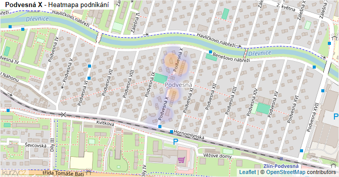 Podvesná X - mapa podnikání