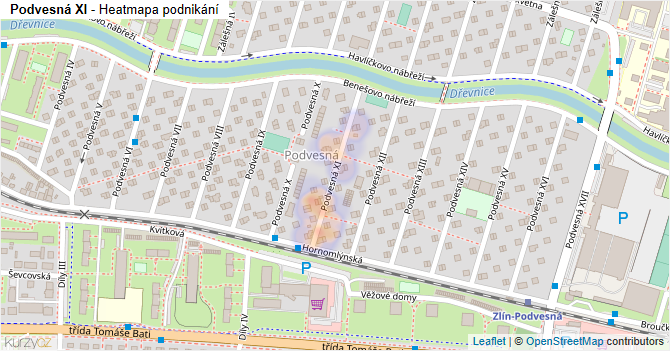 Podvesná XI - mapa podnikání
