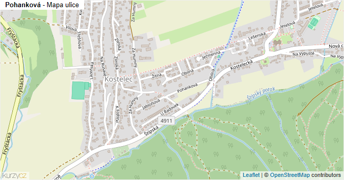 Pohanková - mapa ulice