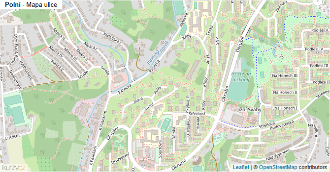 Polní - mapa ulice