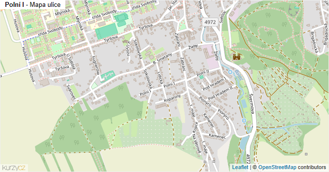 Polní I - mapa ulice