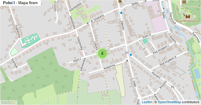 Polní I - mapa firem